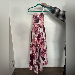 Cute floral high low prom dress